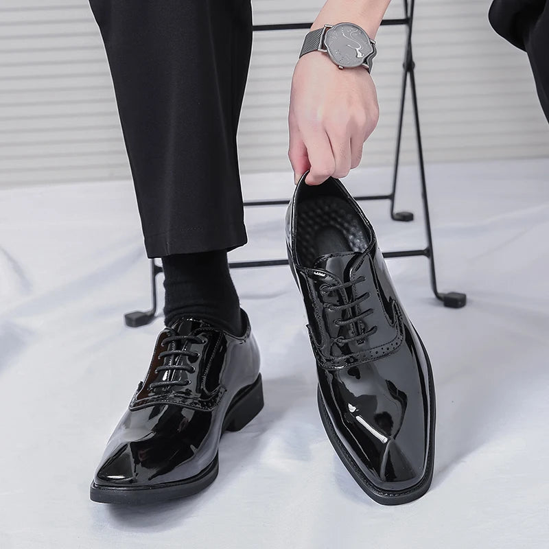 Men’s British Style Height-Boosting Leather Shoes