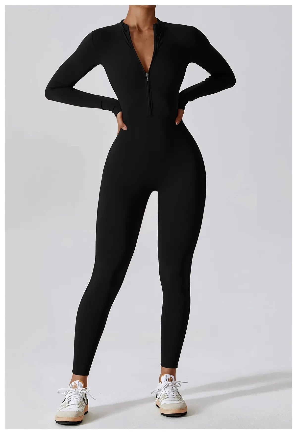 Summer Zipper Workout Jumpsuit Sports