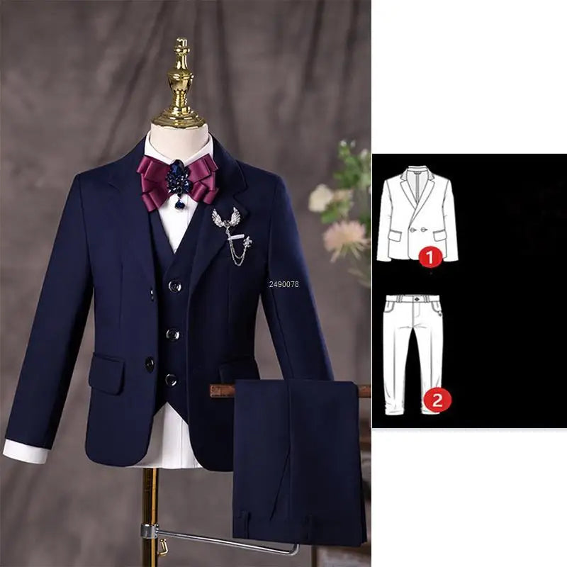 Boys’ Elegant Navy Blue Wedding Suit