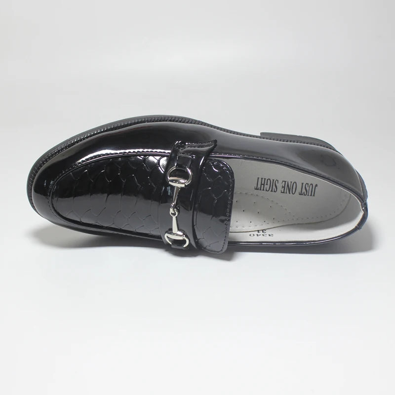 Soft Slip-On Black Leather Loafers for Boys