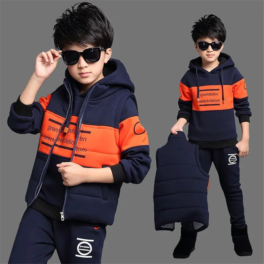 Stylish Thickened Winter Suit for Boys