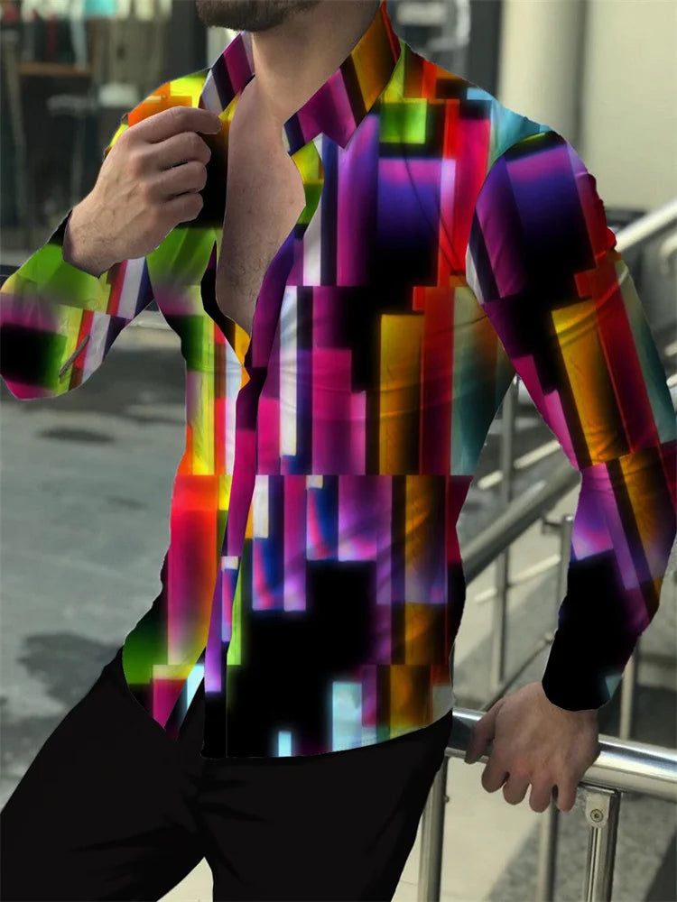 Premium 3D Print Slim Shirt for Men