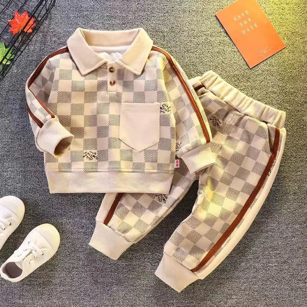 Children's Clothing Set New Spring and Autumn Girl Baby Long Sleeve Sweater Pants 2-Piece Boys Sportswear Set
