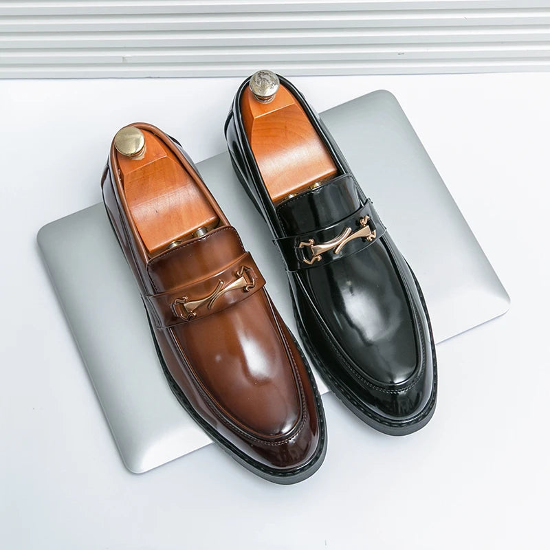 Men’s Handmade Brown Leather  Derby Loafers