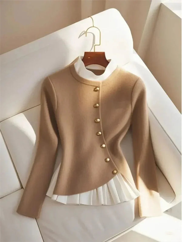 Lazy Style Unique Temperament Super Beautiful Shirt Women's Clothing Autumn Winter New Fashion Niche Design Sense Top T-shirt