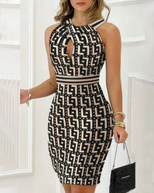 Women’s Black Rhinestone Design Dress