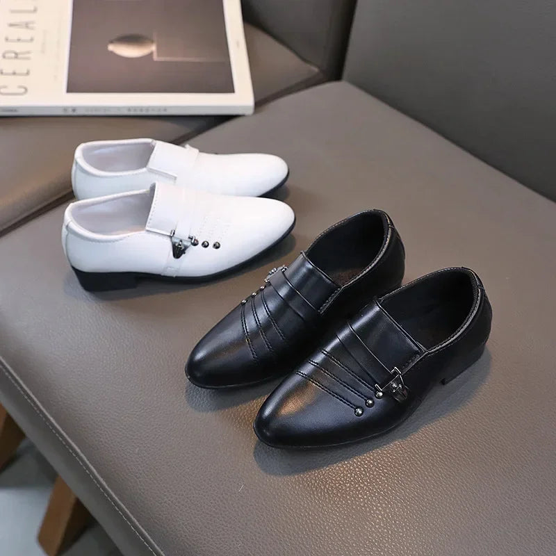 Boys' Durable Low-heeled Leather Shoes