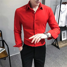 Men’s Solid Color Long Sleeve Shirt