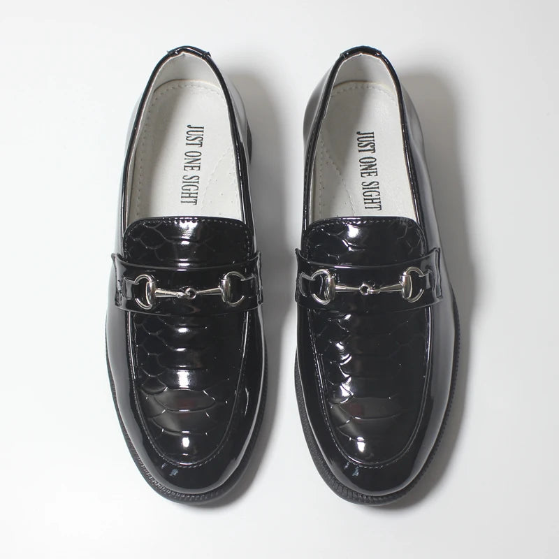Soft Slip-On Black Leather Loafers for Boys