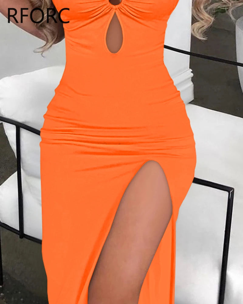 Women's O-Ring Cutout Maxi Dress