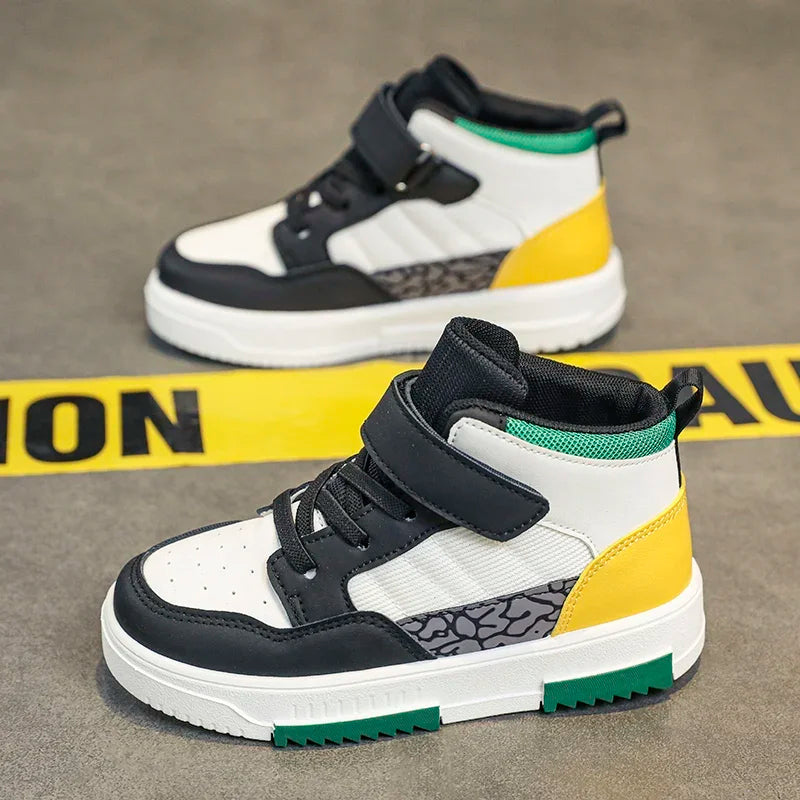 Boys’ High-Top Leather Walking Shoes