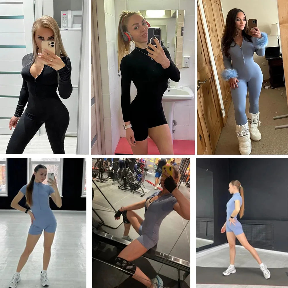 Women’s Luxury Zipper Sports Jumpsuit
