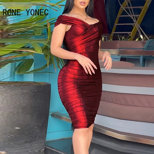 Women’s Glamourous Off-Shoulder Midi Dress