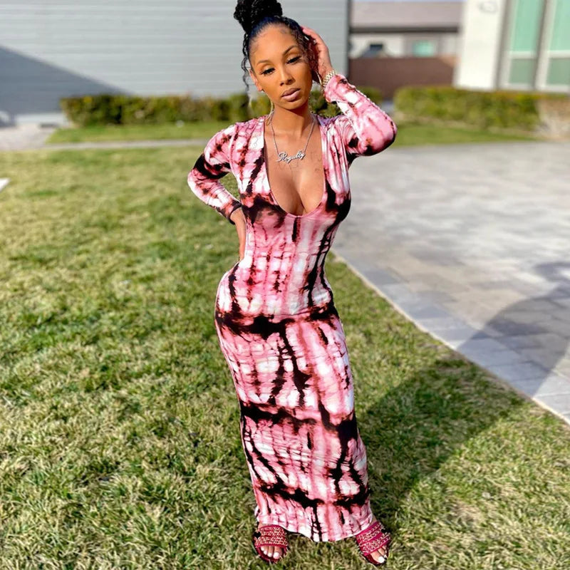 Women's Slim Bandage Chest Wrap Long Dress