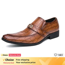 Men’s Crocodile Skin Textured Leather Shoes