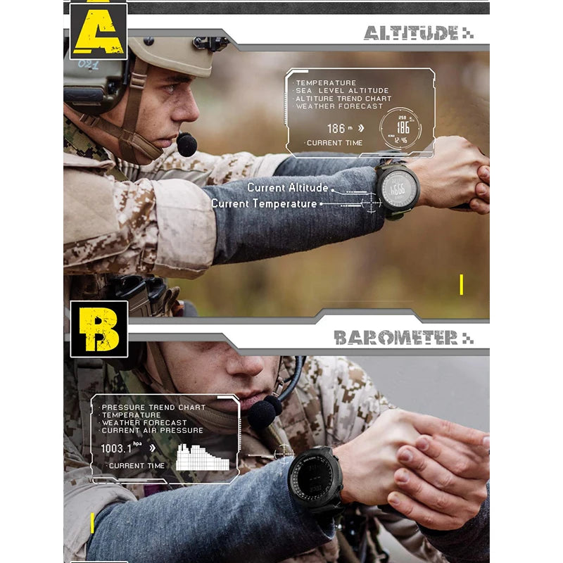 NORTH EDGE Men’s 50M Waterproof Military Watch
