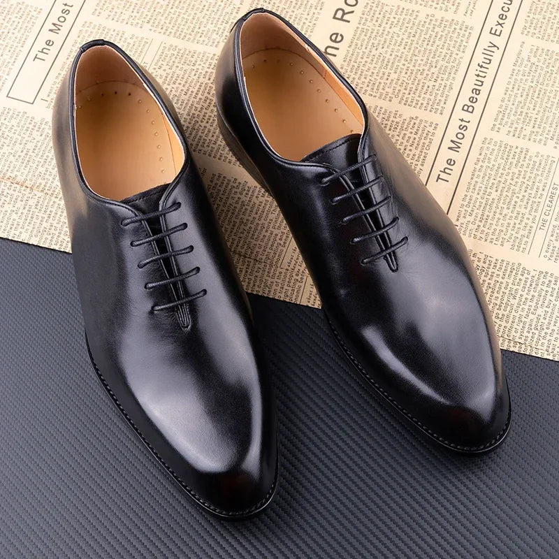 Men’s Coffee Tanned Polished Leather Shoes