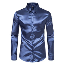 Men’s Luxury Black Satin Shirt