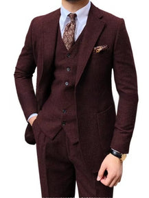 Men’s Herringbone Single Breasted Suit