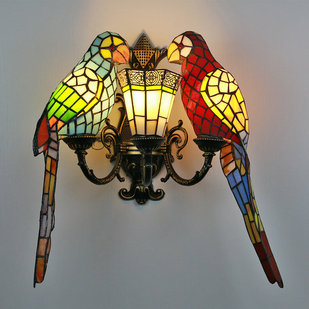 Unique Colorful Multi-Head Parrot Design Lampshade