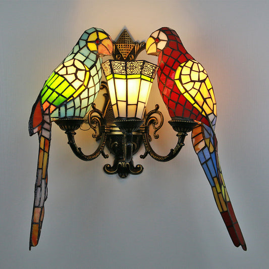 Unique Colorful Multi-Head Parrot Design Lampshade