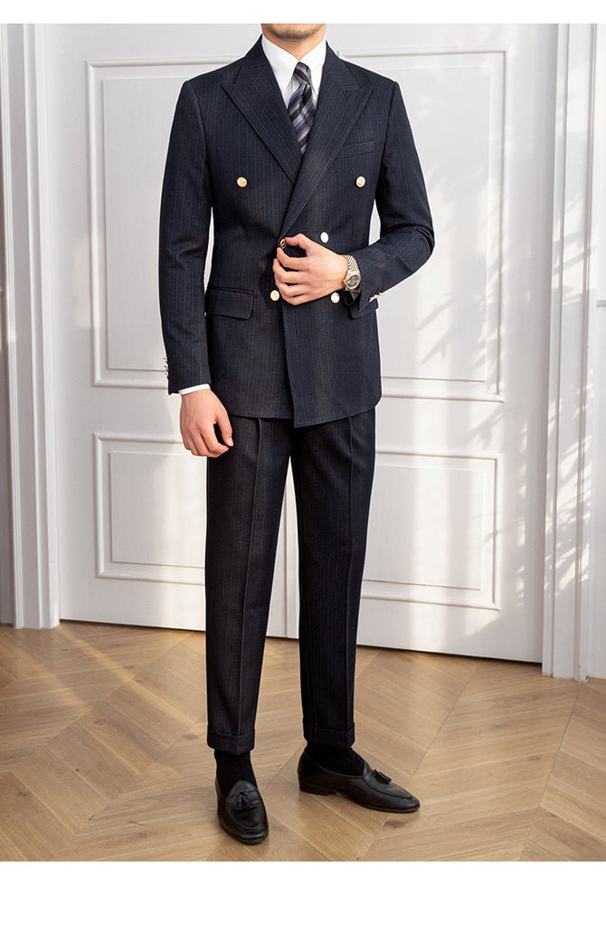 Men’s New Slim Fit Double Breasted Suit