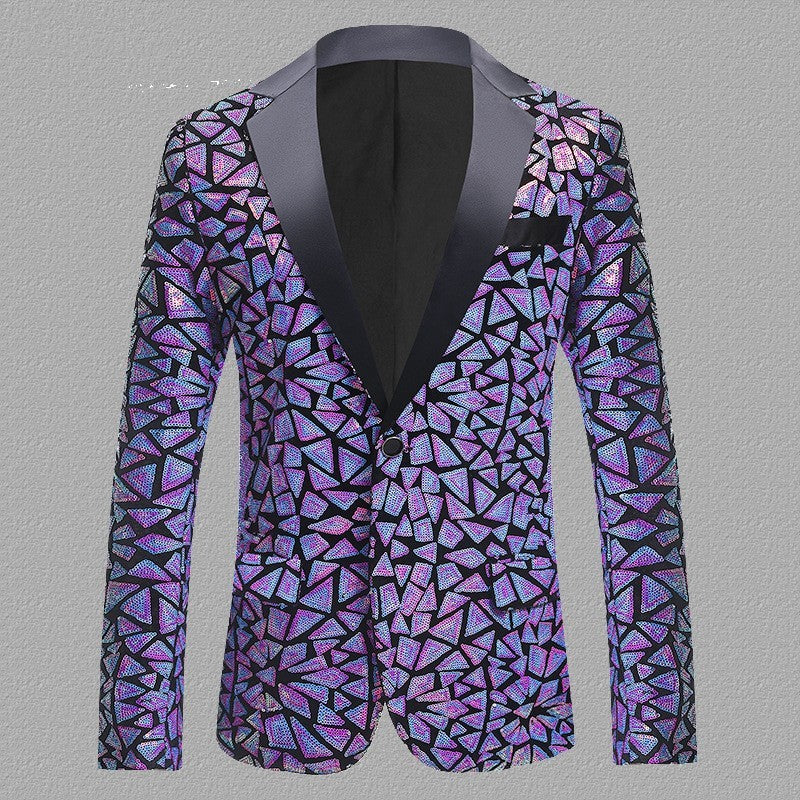 Men’s Velvet Sequined Performance Suit