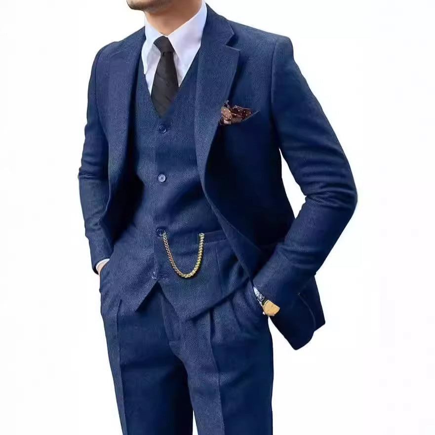 Men’s Herringbone Slim-Fit Suit