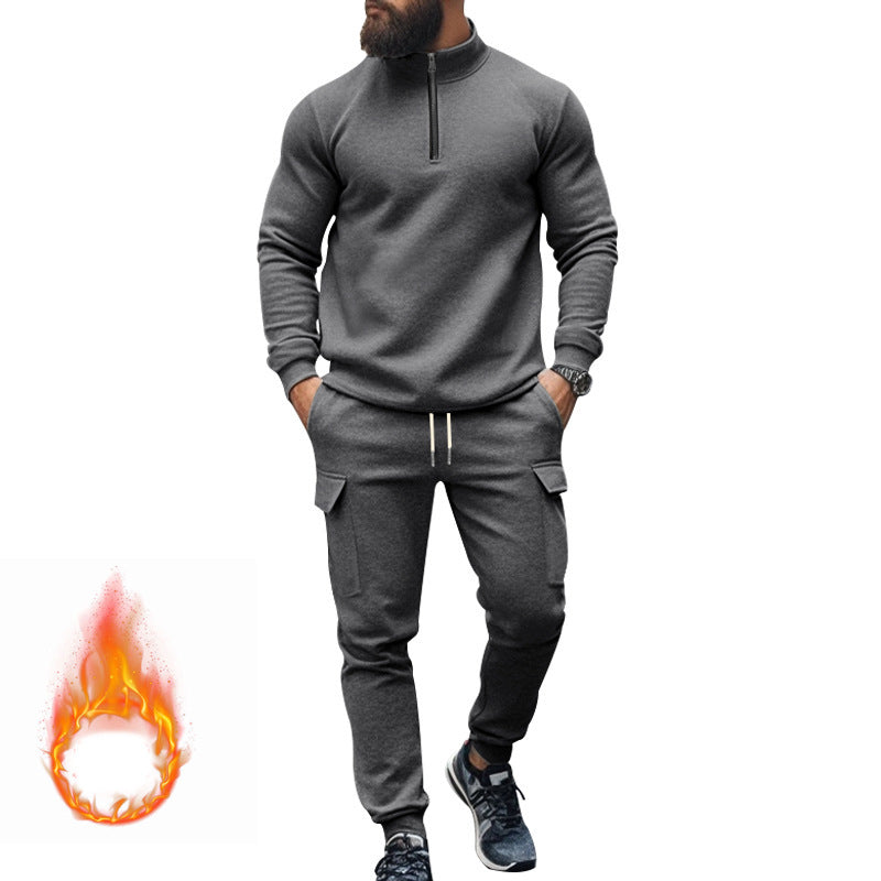 Men’s American Style Fleece-Lined Zipper Jacket