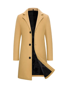 Long Single-Breasted Windbreaker Jacket