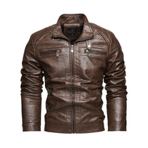 Men’s Street Style PU Leather Jacket with Pockets