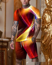 Men’s Stylish Gradient Short Sleeve Set