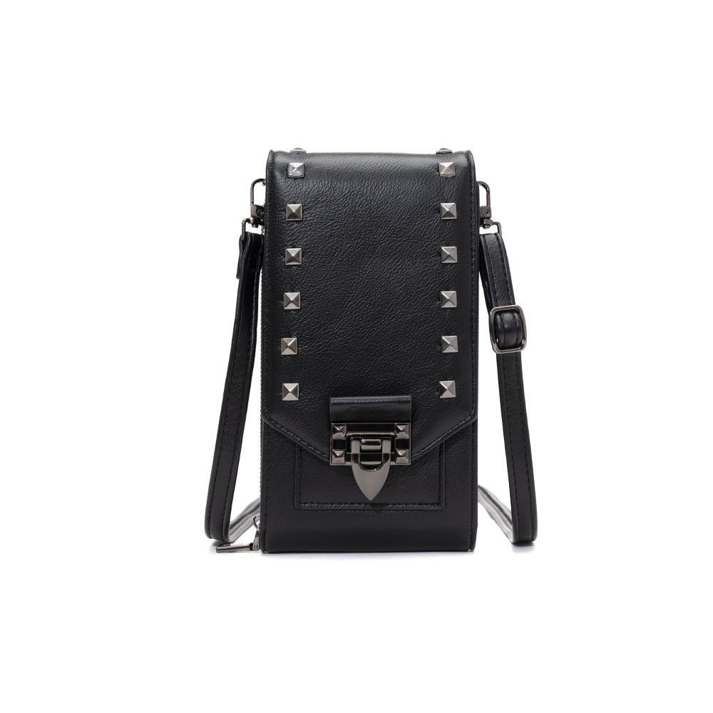 Women’s Rivet Design Mobile Phone Shoulder Bag