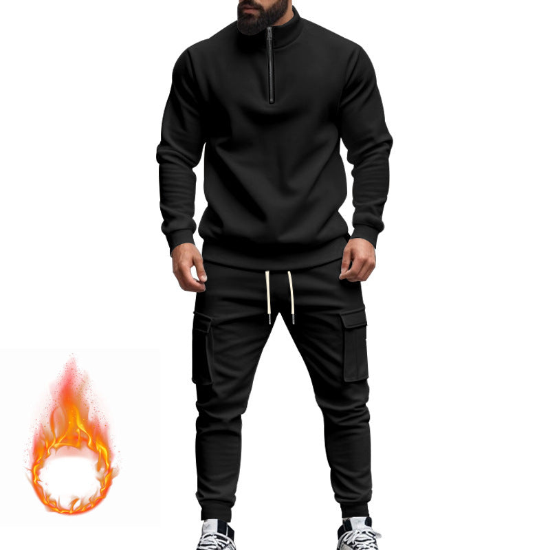 Men’s American Style Fleece-Lined Zipper Jacket