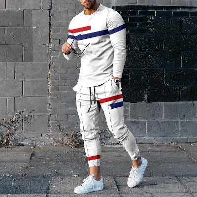 Men’s Round Neck Long Sleeve Two-Piece Set