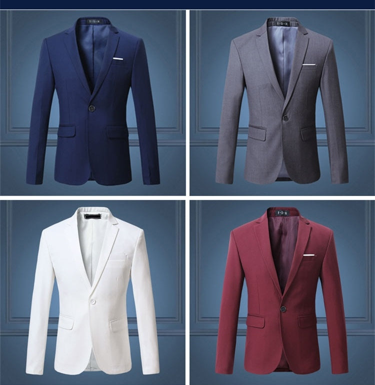 Men’s One-Button Suit for Spring and Autumn