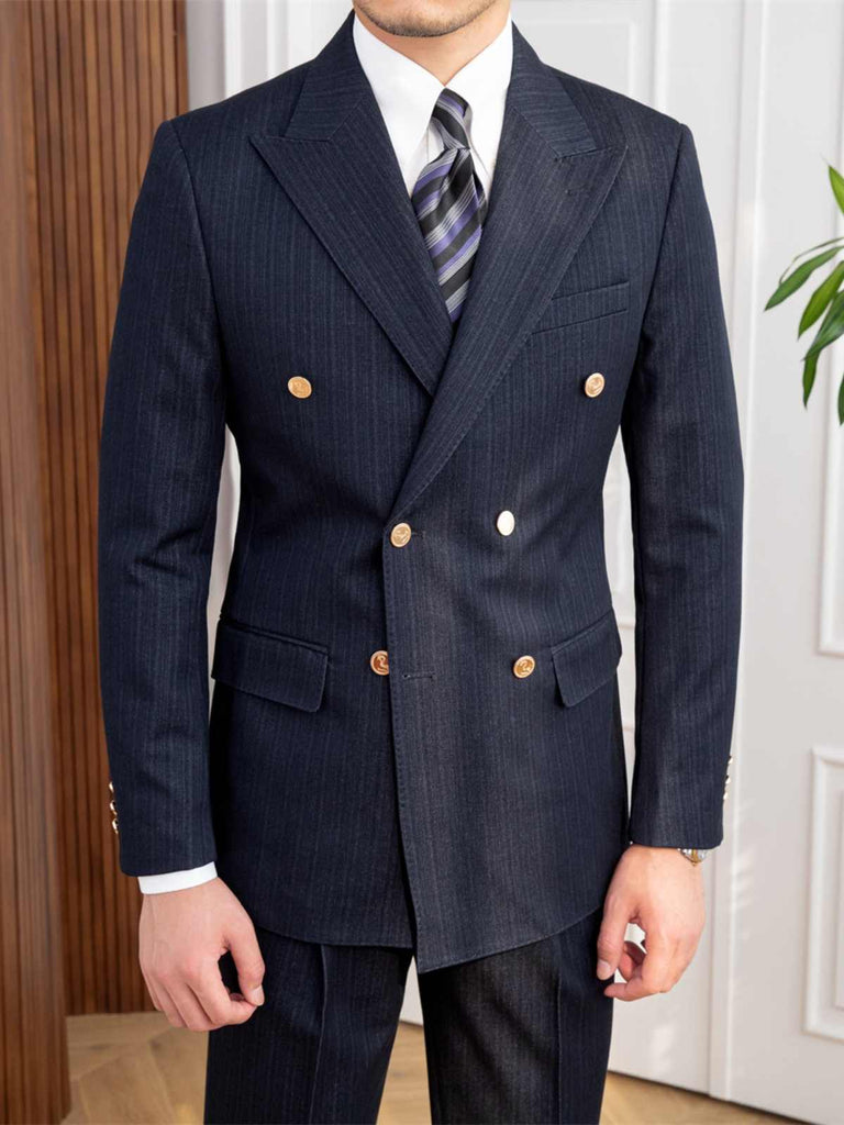 Men’s New Slim Fit Double Breasted Suit