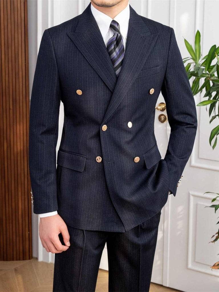 Men’s New Slim Fit Double Breasted Suit