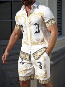 Men’s Trendy 3D Print Two-Piece Set