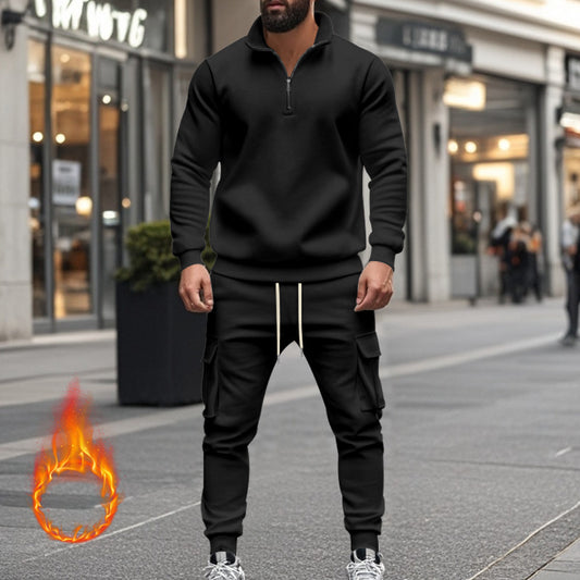 Men’s American Style Fleece-Lined Zipper Jacket