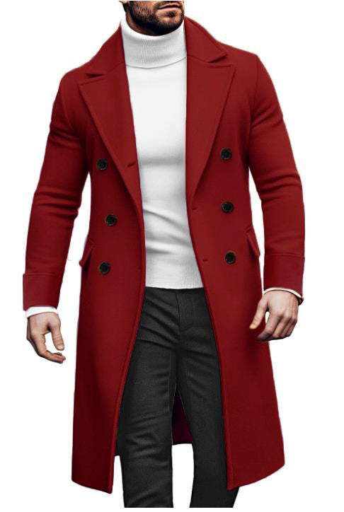 Men’s Double-Breasted Woolen Overcoat