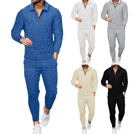 Men’s Long Sleeve T-Shirt Style Jacket with Pants