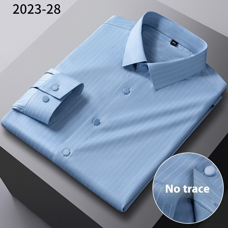 Men’s Striped Bamboo Fiber Long-Sleeve Shirt