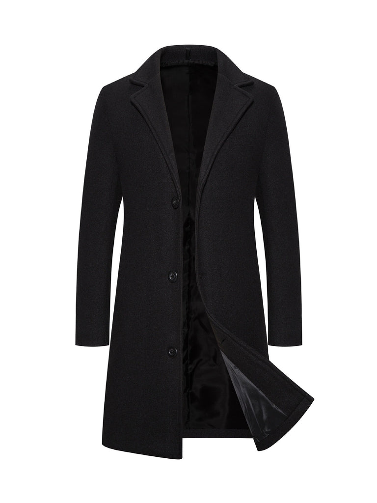 Long Single-Breasted Windbreaker Jacket