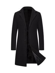 Long Single-Breasted Windbreaker Jacket