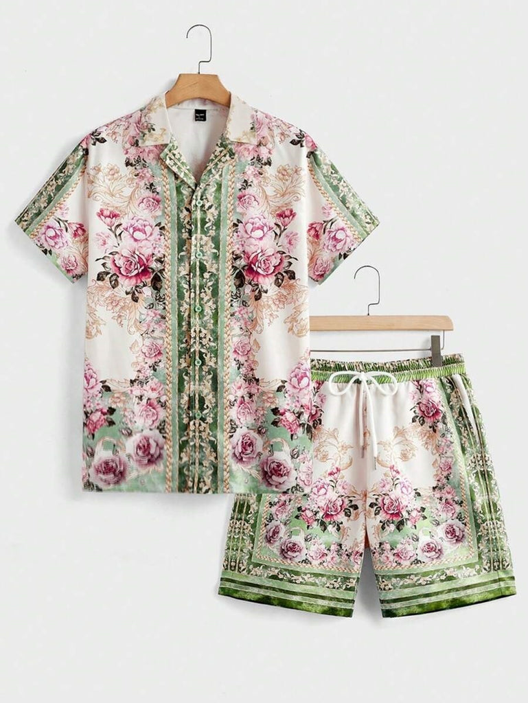Men’s Trendy 3D Print Two-Piece Set