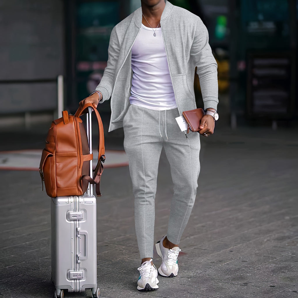 Men’s Baseball Uniform Jacket with Zipper Coat Set