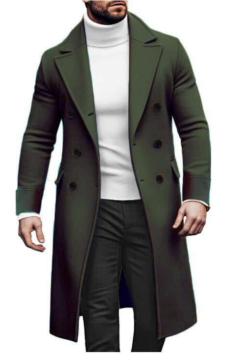 Men’s Double-Breasted Woolen Overcoat