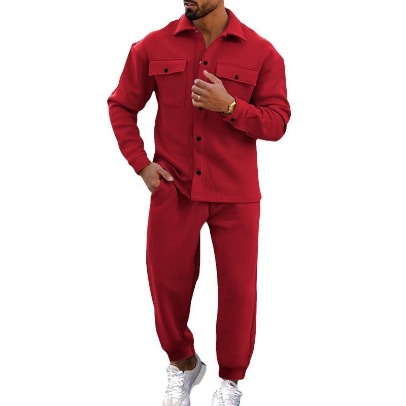 Men’s Classic Suede Single-Breasted Suit