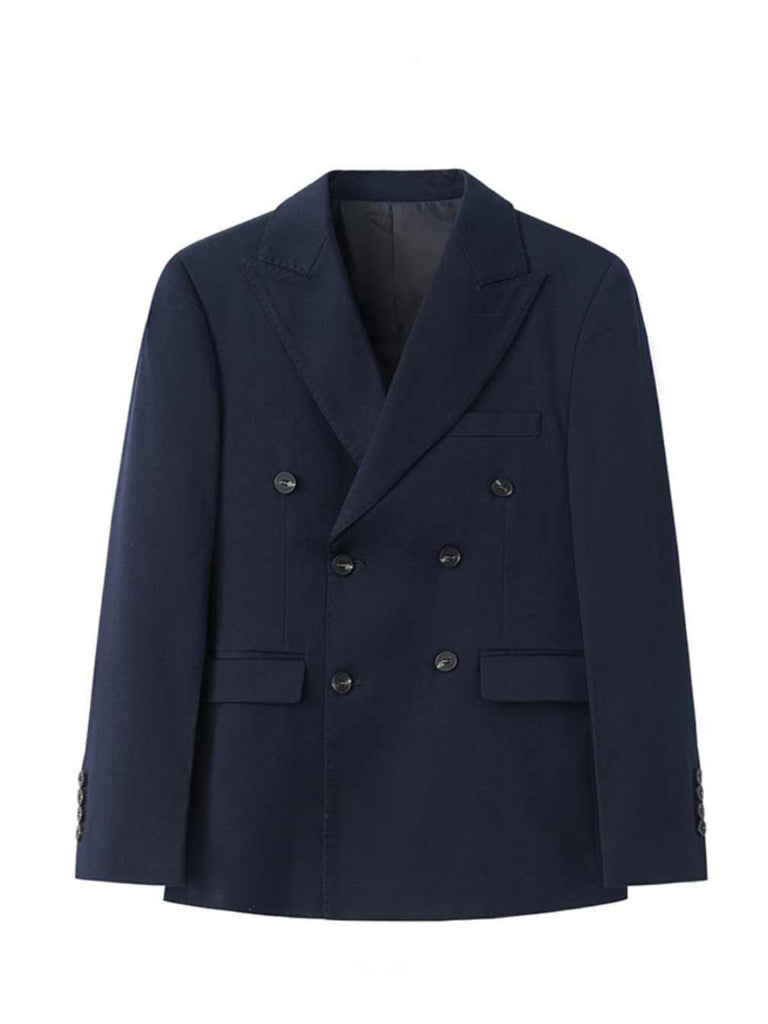 Men’s Pure Color Double-Breasted Suit